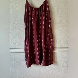 Madewell Maroon Patterned Strappy Dress Sleeveless Size XS